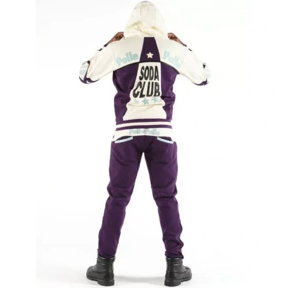 Pelle Pelle Men Soda Club Wool Tracksuit | Purple & White view 2