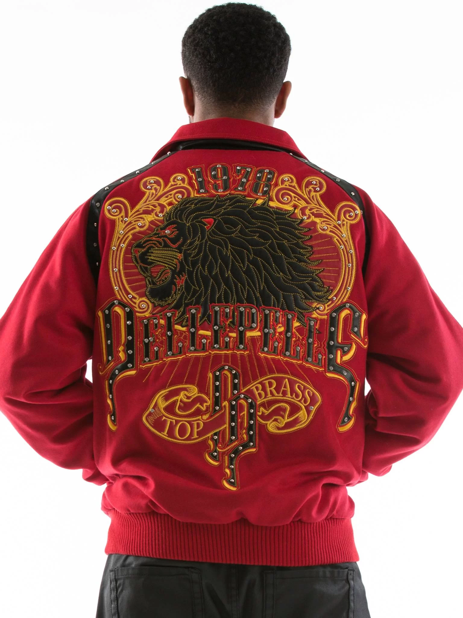 Pelle Pelle Men Red Top Brass Wool Jacket view 2