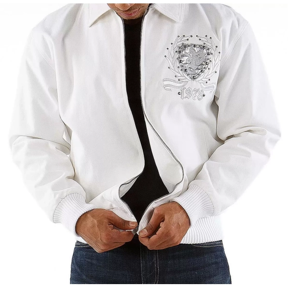 Pelle Pelle White Studded Jacket view 2