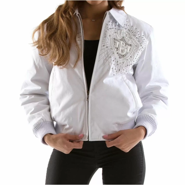 Pelle Pelle Diamonds Queen White Jacket view 2