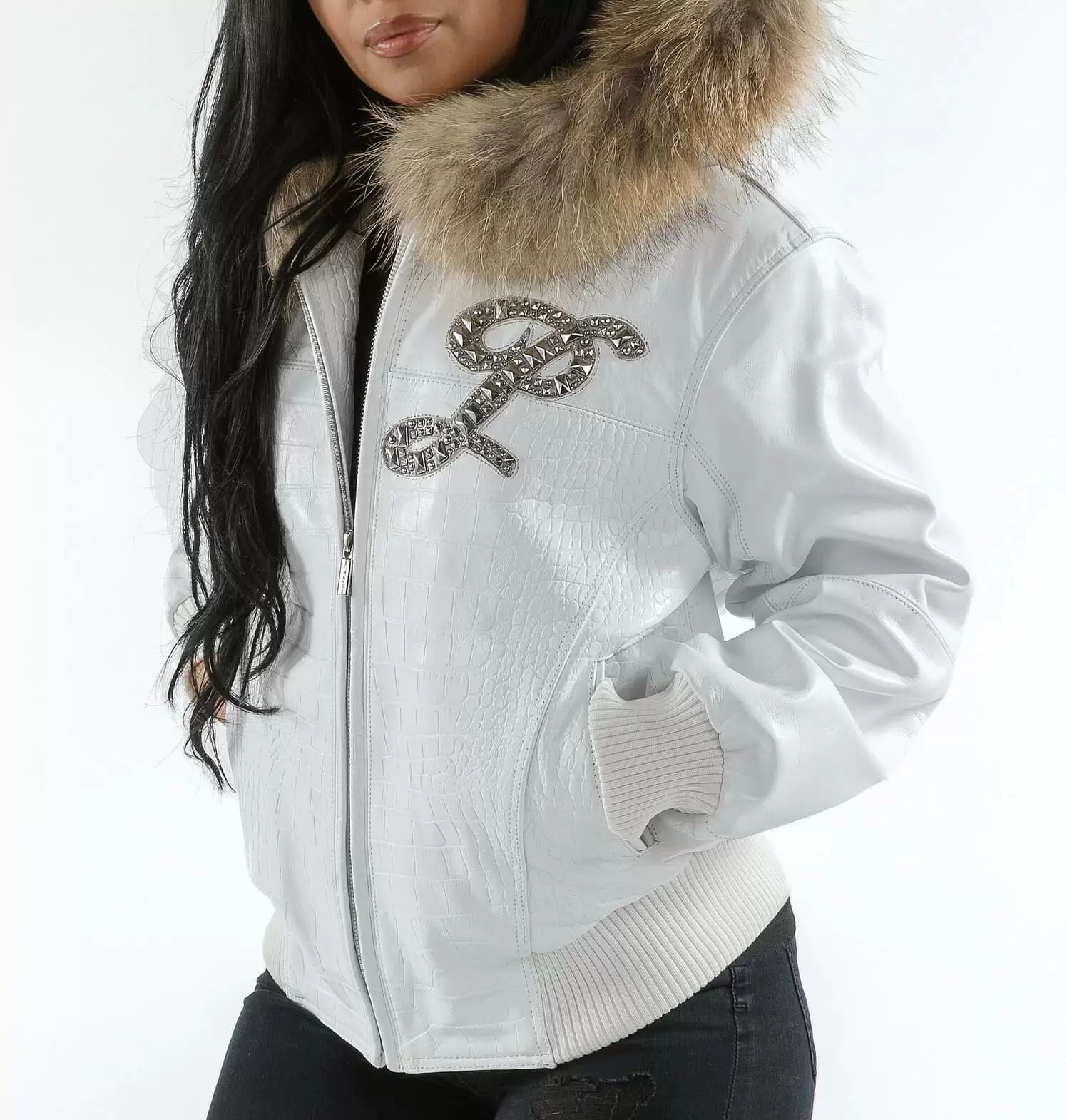 Exclusive Pelle Pelle White Hooded Script Jacket view 2