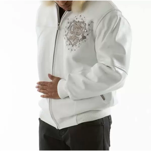 Pelle Pelle White Crest Fur Hood Jacket view 2