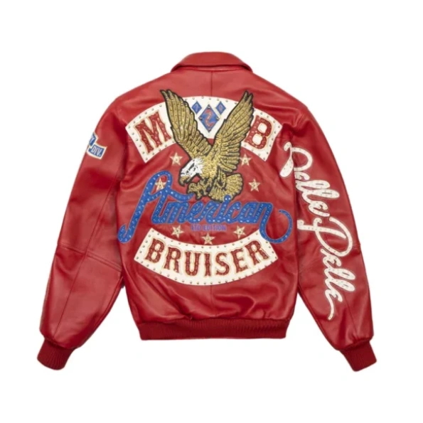 Authentic Pelle Pelle American Bruiser Red Leather Jacket view 2