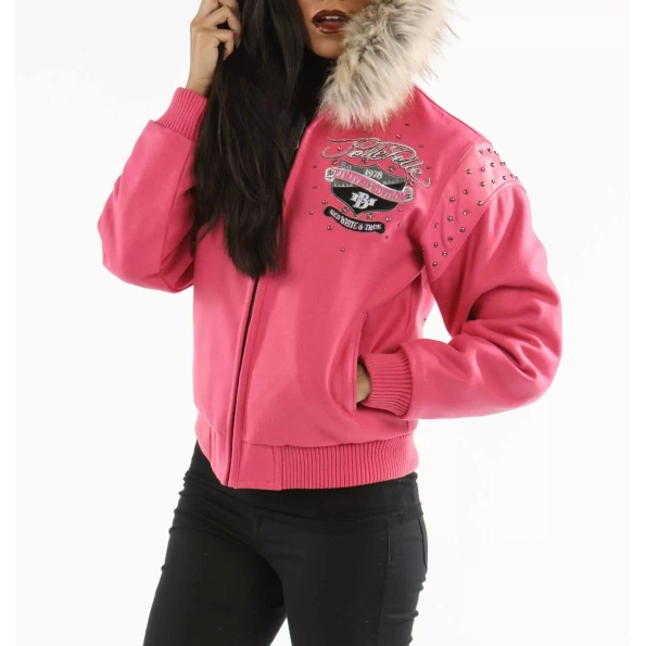 Pelle Pelle Eagle Pink Fur Wool Jacket view 2