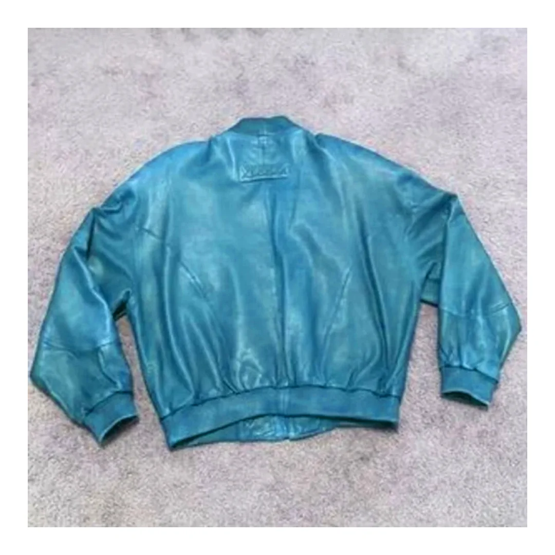 Light Blue Pelle Pelle MB Leather Jacket view 2