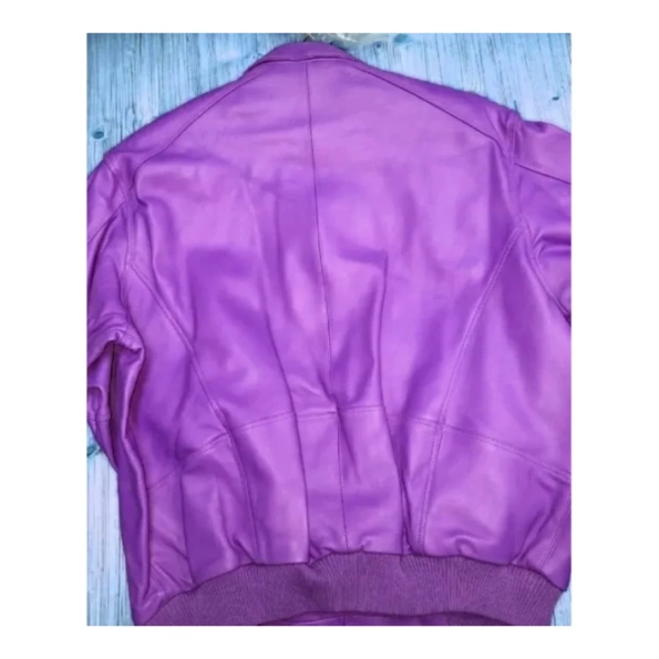 Best Pelle Pelle Plain Purple Leather Jacket view 2