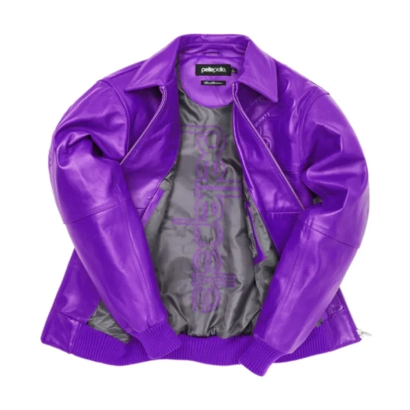 Pelle Pelle Purple Puff Plush Leather Jacket view 2
