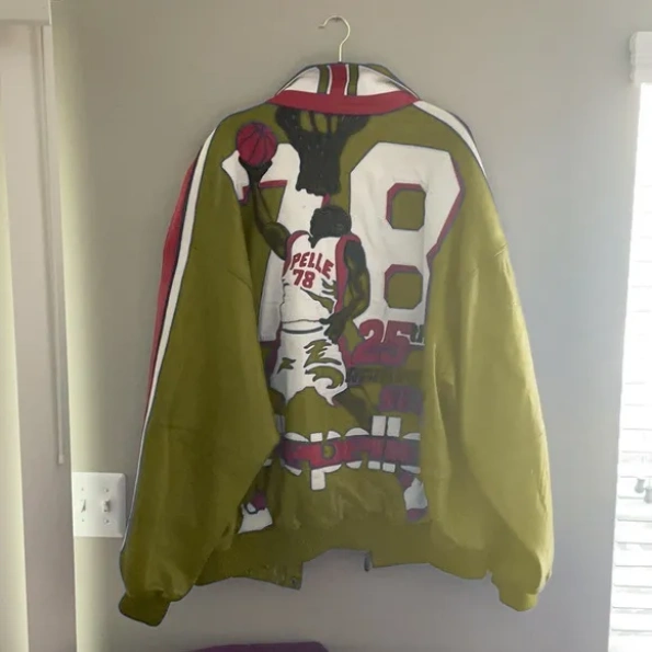 Pelle Pelle Olive Basketball Leather Jacket view 2