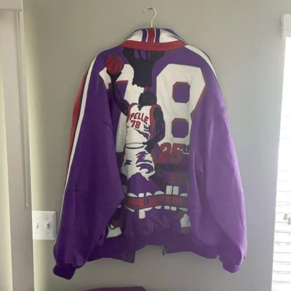 Pelle Pelle Purple Basketball Leather Jacket view 2