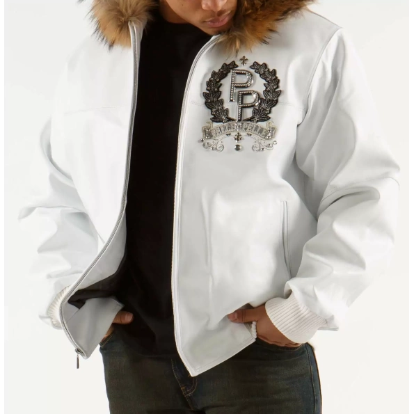 White Pelle Pelle Royalty Hooded Fur Jacket view 2