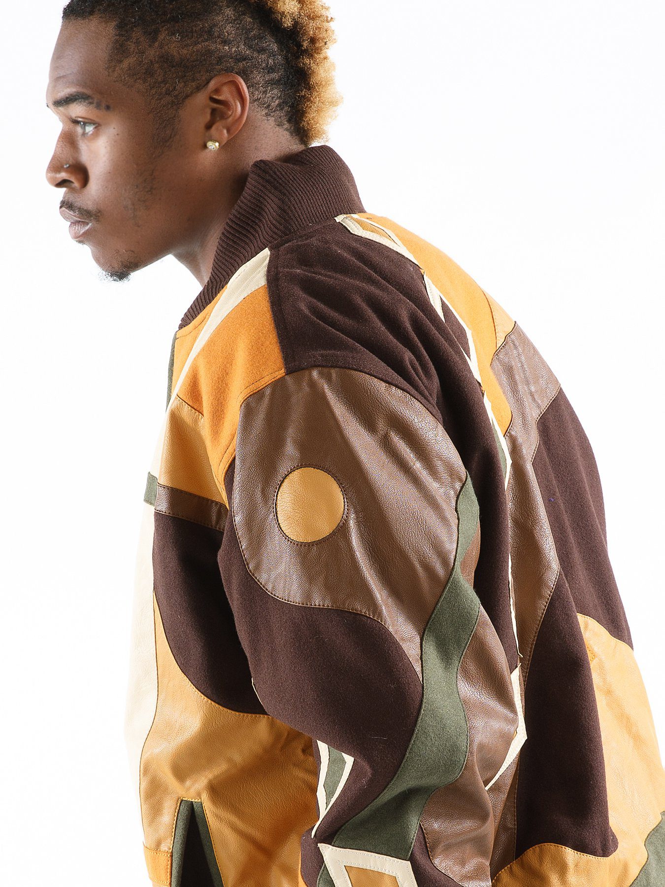 Pelle Pelle Yellow Abstract Bomber Jacket view 4