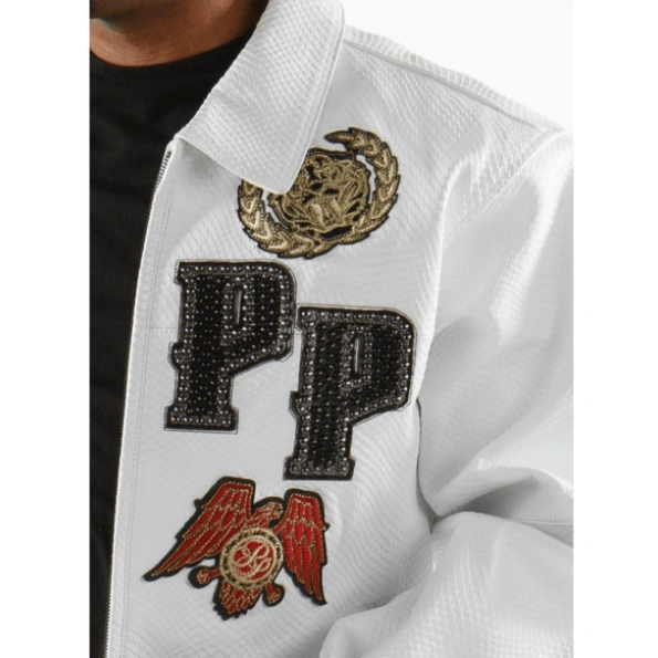 Pelle Pelle White Patched Leather Jacket | Men Jacket view 3