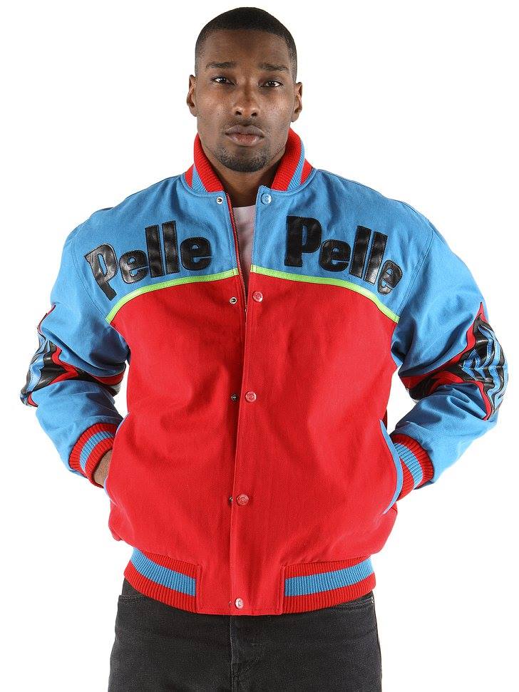 Pelle Pelle Red Blue Varsity Wool Jacket view 2