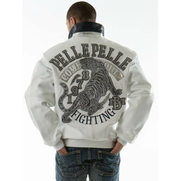 PELLE PELLE FIGHTING WHITE LEATHER JACKET view 3