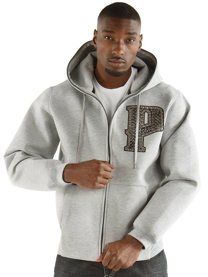 Pelle Pelle Men Grey Woolen Hood Jacket | Zipper Jacket