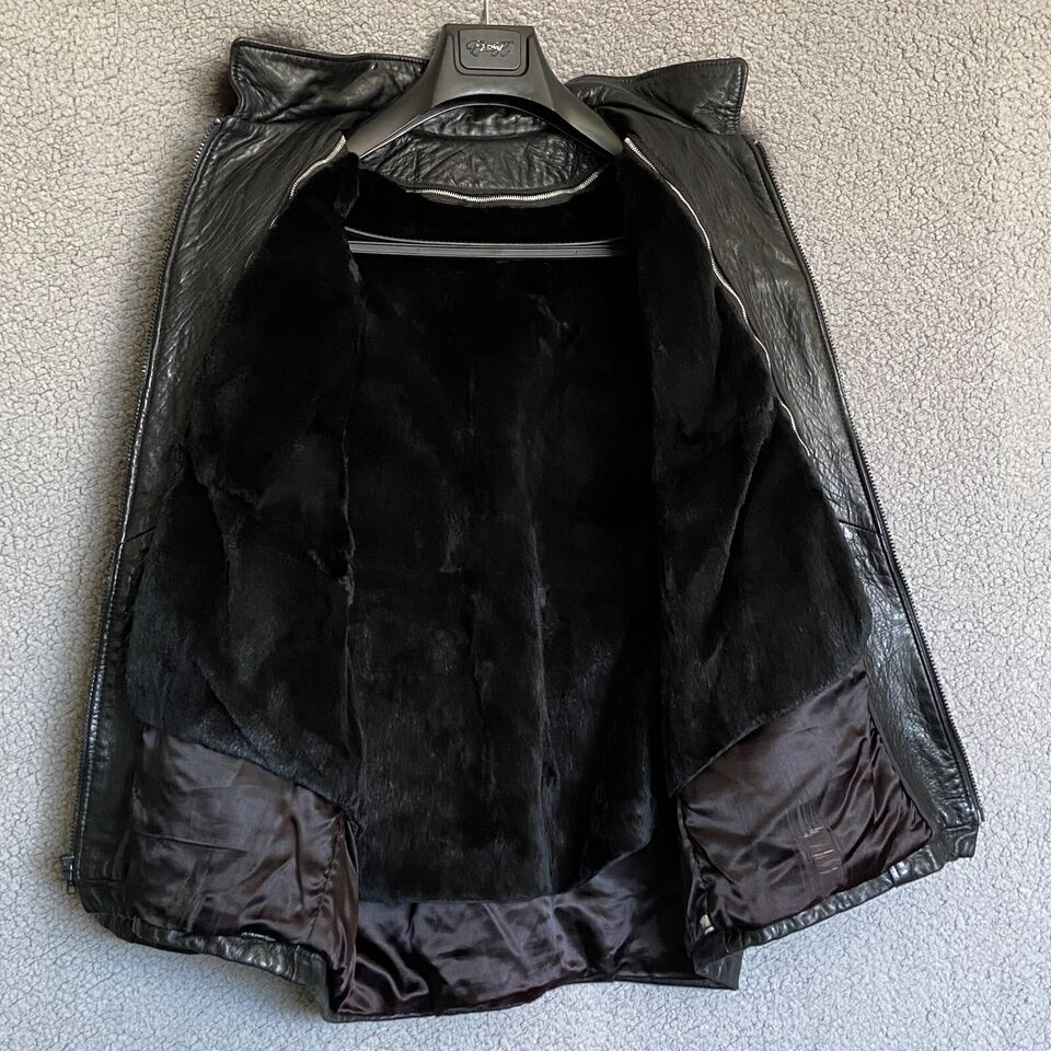 Pelle Pelle Black Leather Fur Hood Jacket | Men & Women view 3