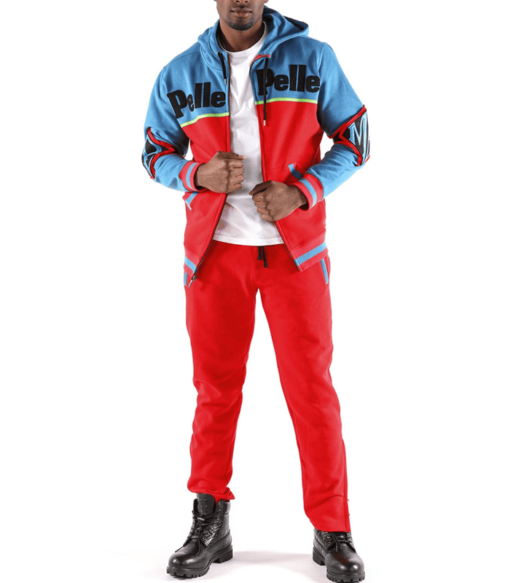 Bold Pelle Pelle Red Blue MB Wool Tracksuit | Men Tracksuit view 3