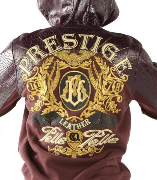 Pelle Pelle Maroon Men Fur Hood Jacket | Leather & Wool view 2