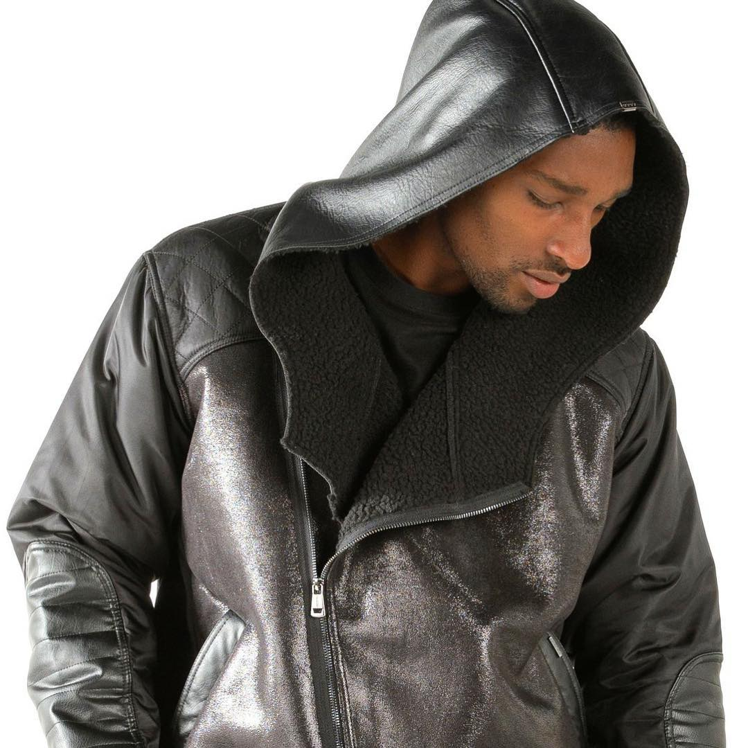 Pelle Pelle Men Wings Leather Hood Jacket | Black Jacket view 2