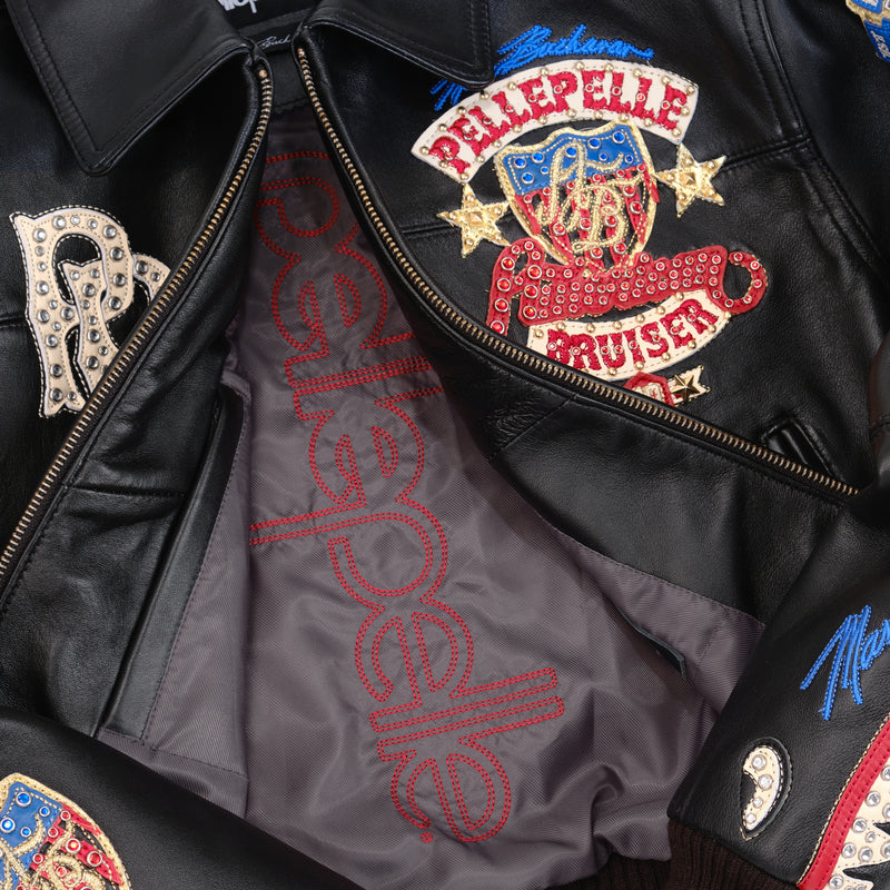 Pelle Pelle American Bruiser Black Crop Jacket | MB Jacket view 9