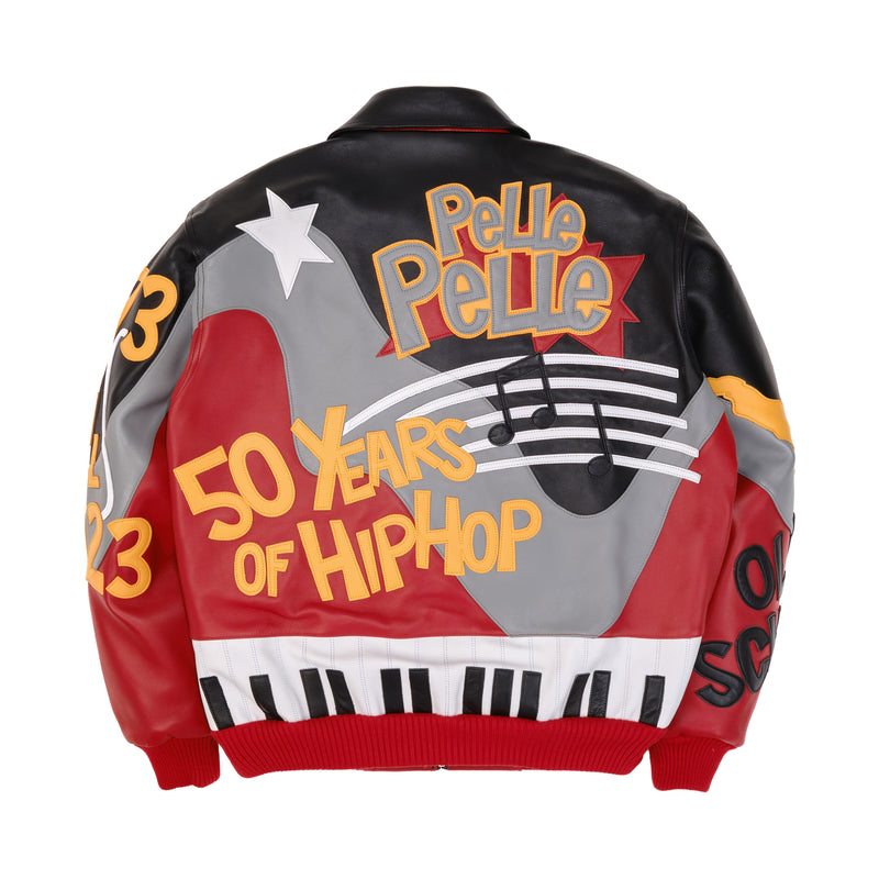 Pelle Pelle Hip Hop Red Black Leather Jacket view 2