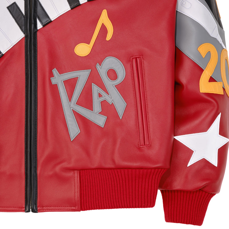 Pelle Pelle Hip Hop Red Black Leather Jacket view 6