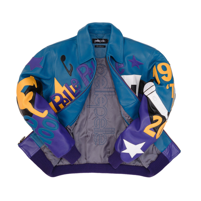 Pelle Pelle HipHop Blue Purple Leather Jacket view 3
