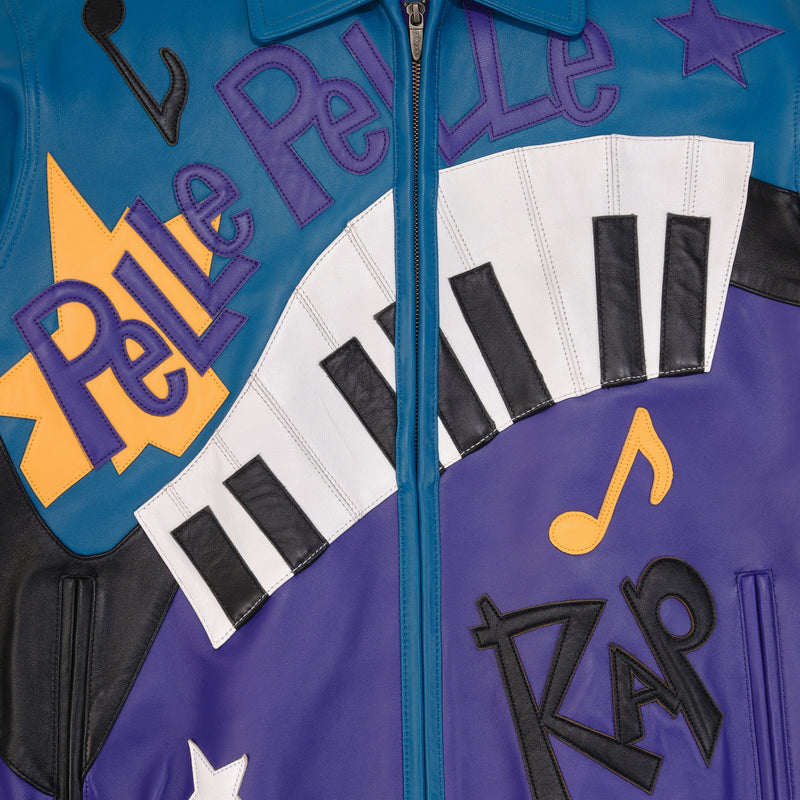 Pelle Pelle HipHop Blue Purple Leather Jacket view 4