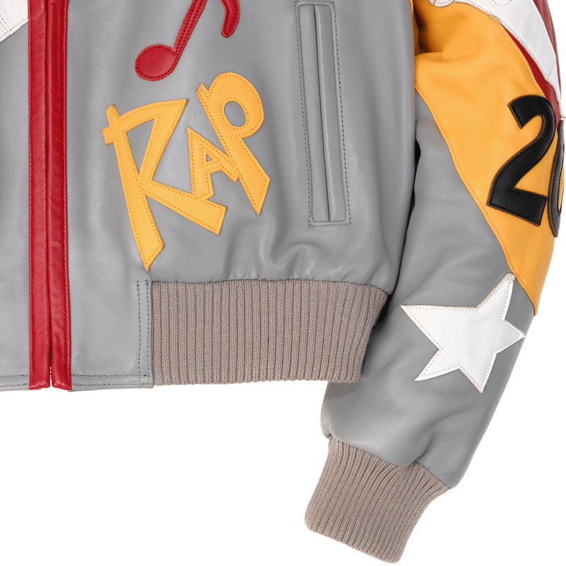 Pelle Pelle HipHop Women Crop Leather Jacket | Red & Grey view 7