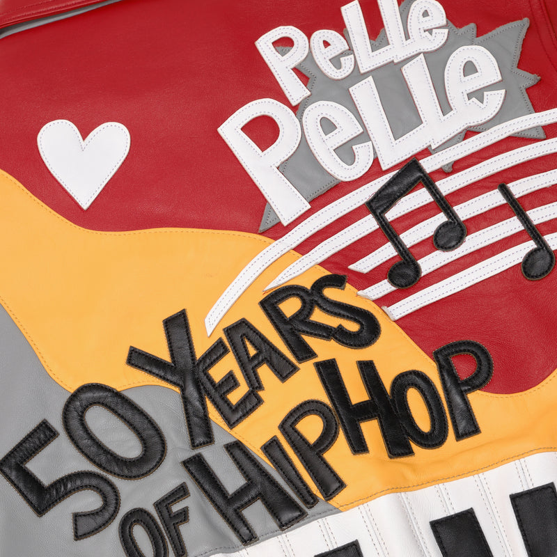 Pelle Pelle HipHop Women Crop Leather Jacket | Red & Grey view 6