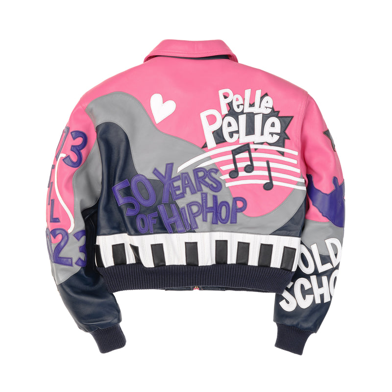 Pelle Pelle HipHop Pink Crop Leather Jacket | Women Jacket view 2
