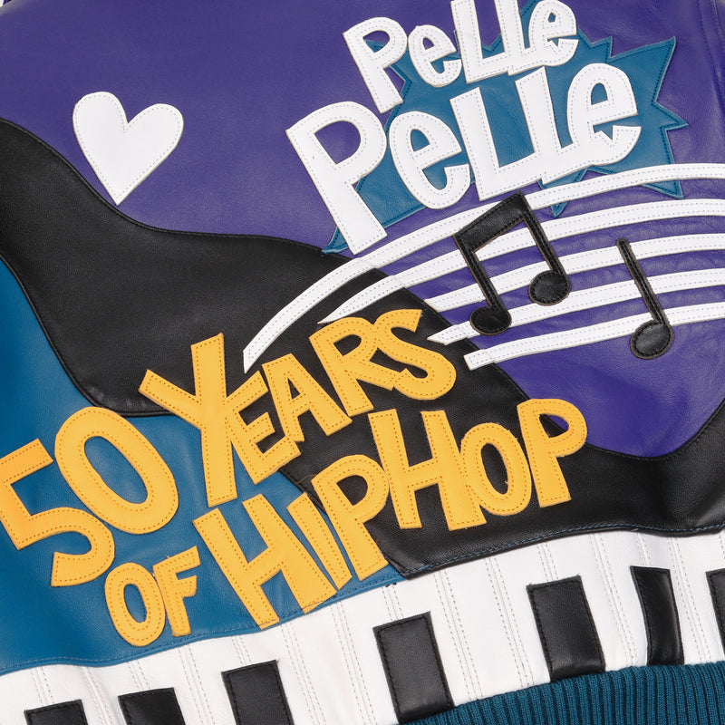Pelle Pelle Women HipHop Crop Leather Jacket | Purple & Blue view 6