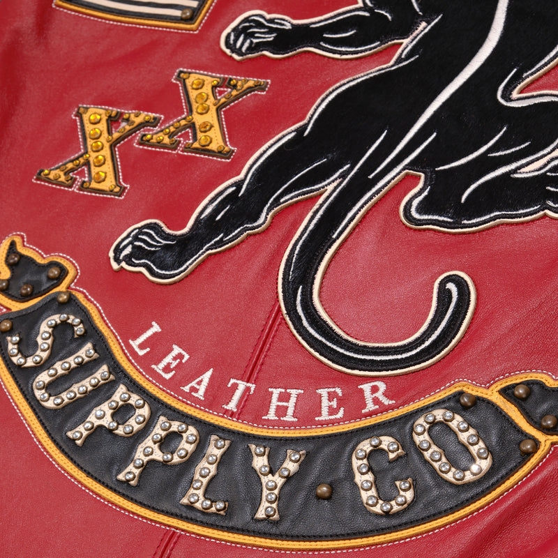Pelle Pelle Panther Red Leather Jacket | Supply Co. Jacket view 8