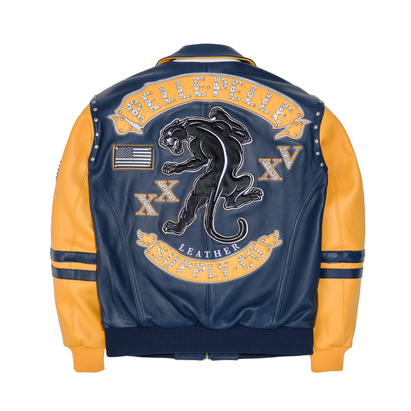 Pelle Pelle Panther Navy Blue Leather Jacket view 2