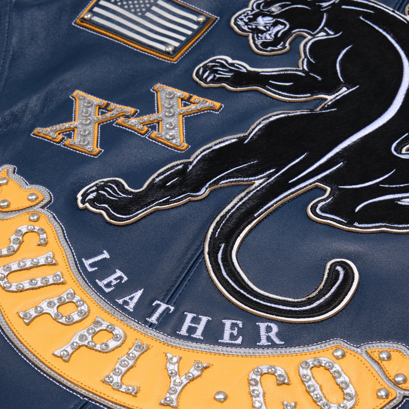 Pelle Pelle Panther Navy Blue Leather Jacket view 7