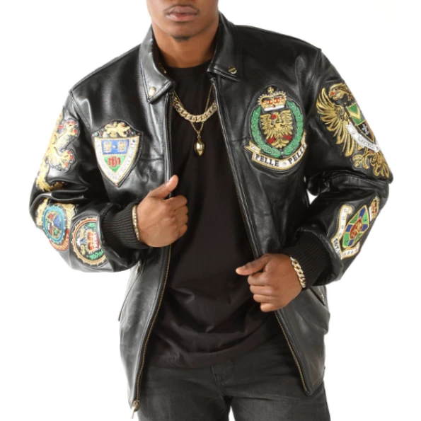 PELLE PELLE DECORATED BLACK LEATHER JACKET view 3