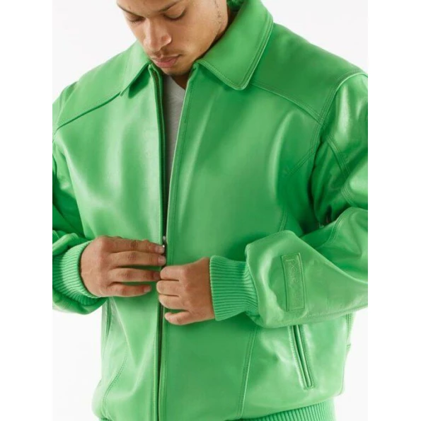 PELLE PELLE PLUSH GREEN LEATHER JACKET view 3