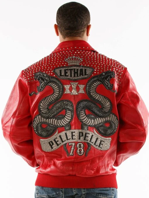 Pelle Pelle Red Lethal Studded Leather Jacket | Men Jacket view 3