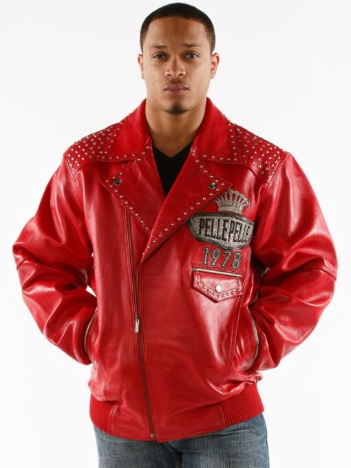 Pelle Pelle Red Lethal Studded Leather Jacket | Men Jacket view 4