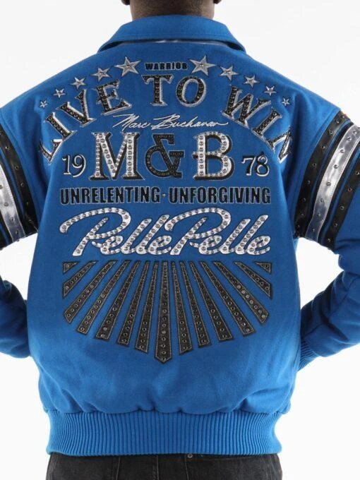 Pelle Pelle Live To Win Blue Wool Jacket | MB Jacket view 4