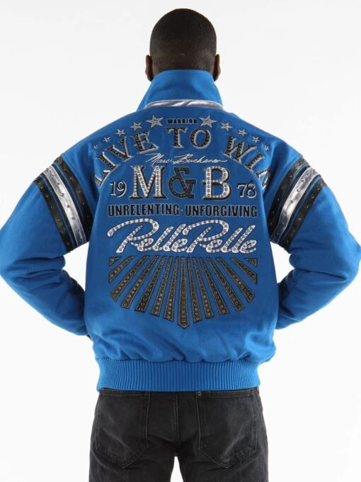Pelle Pelle Live To Win Blue Wool Jacket | MB Jacket view 2
