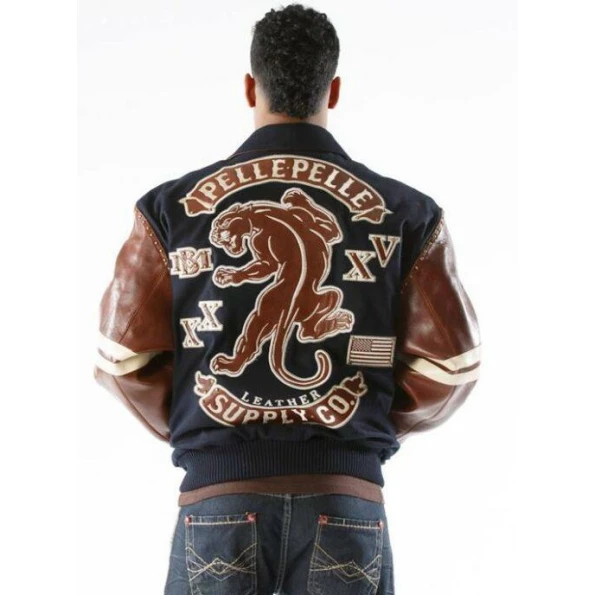 PELLE PELLE PANTHER NAVY BLUE WOOL JACKET view 2