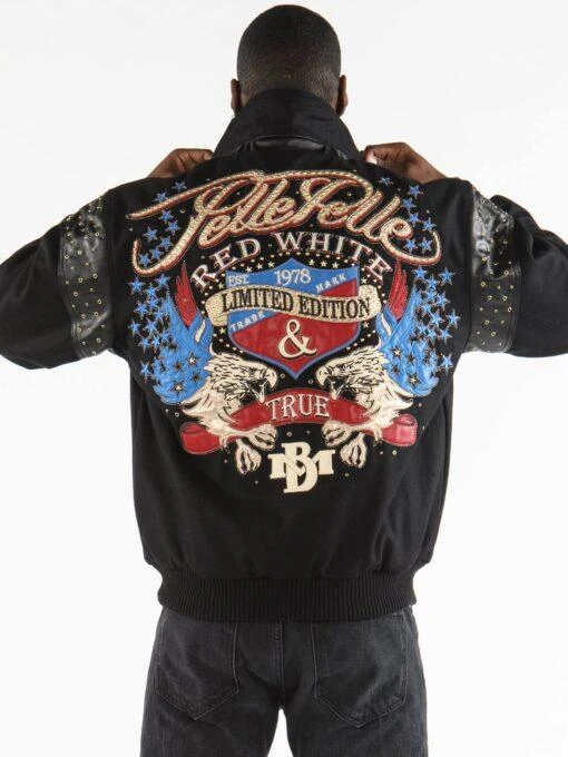 Pelle Pelle Men Black MB Wool Jacket | Red White & True view 2