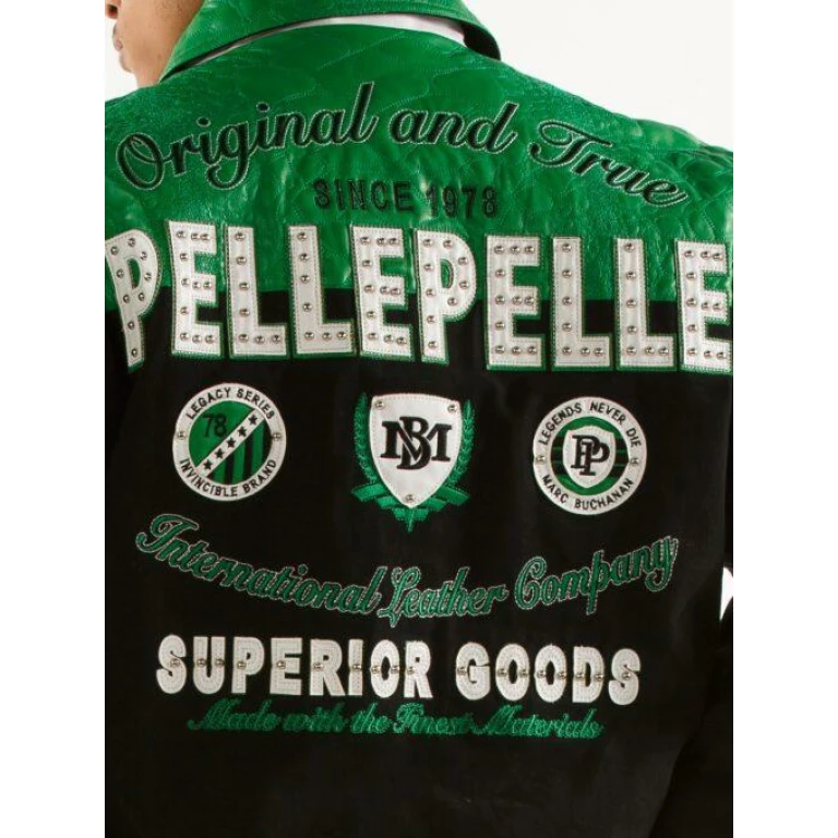 PELLE PELLE ORIGINAL GREEN AND BLACK LEATHER JACKET view 3