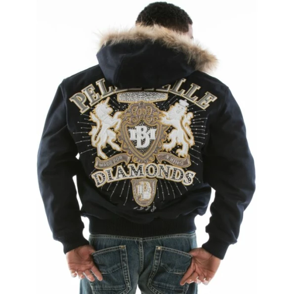 PELLE PELLE DIAMONDS BLACK WOOL JACKET view 3