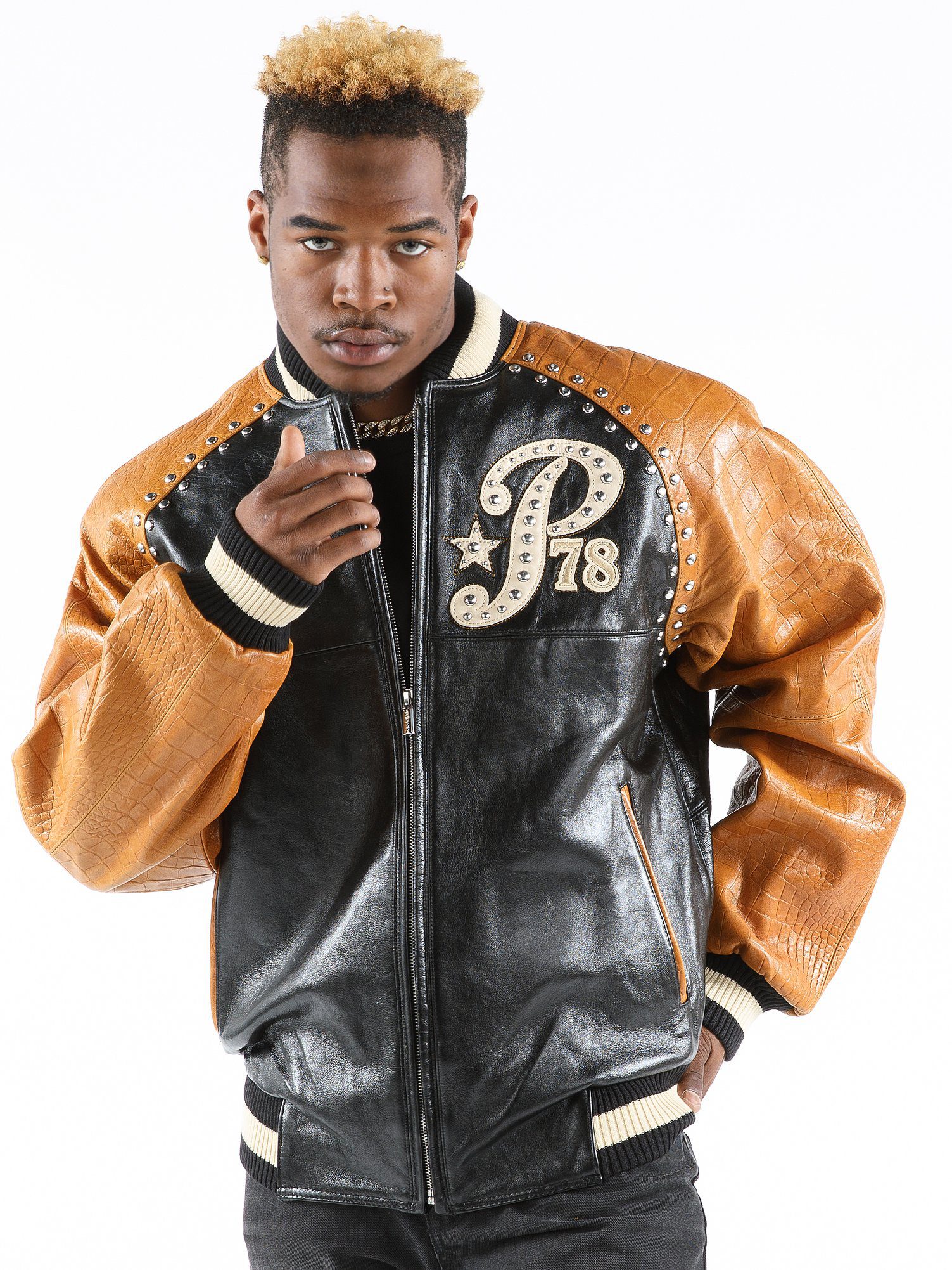 Pelle Pelle Premium Brown Leather Varsity Jacket view 2