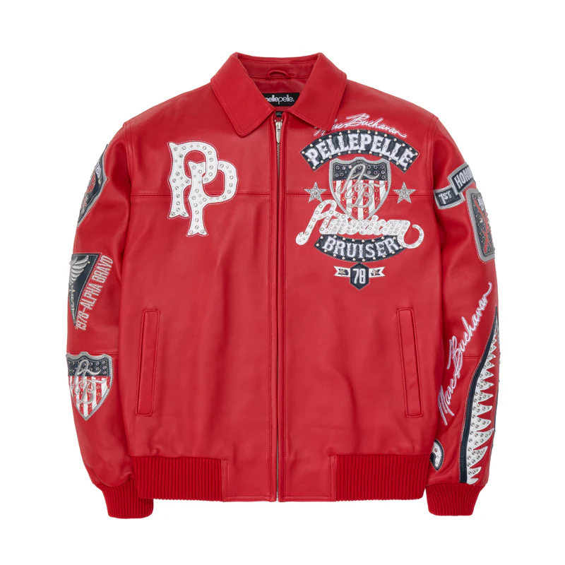 American Bruiser Red Jacket | Leather Jacket view 2