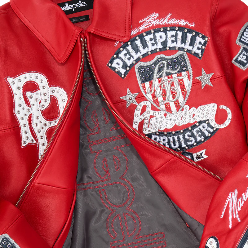 American Bruiser Red Jacket | Leather Jacket view 4