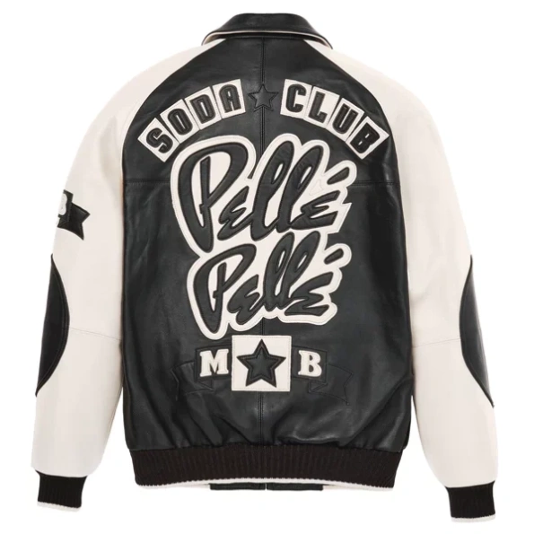 Pelle Pelle White Black Soda Club Jacket | Leather Jacket view 2