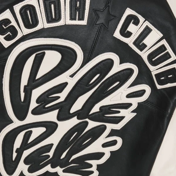 Pelle Pelle White Black Soda Club Jacket | Leather Jacket view 3